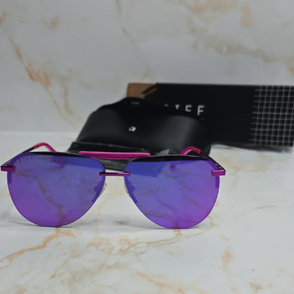 Diff Tahoe Aviator Mirror Pink Purple